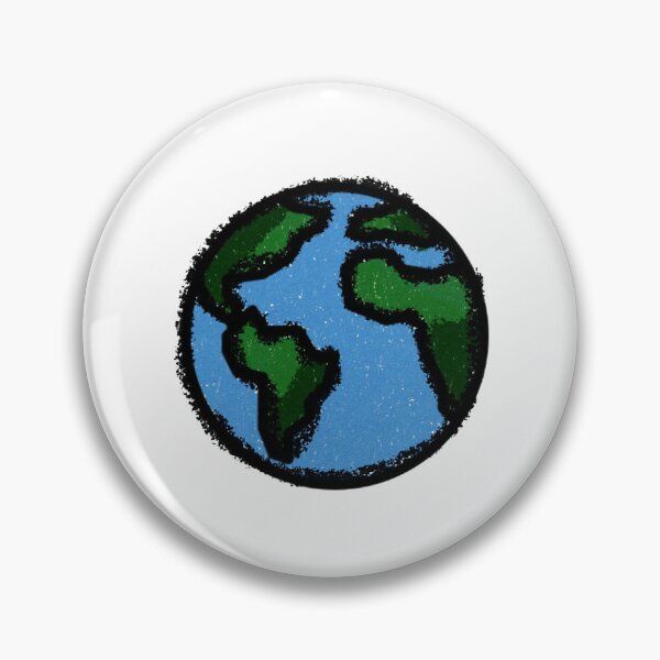 Item preview, Y2K Retro Crayon Earth - Hand-Drawn Grunge Planet Globe designed and sold by Kromatik.
