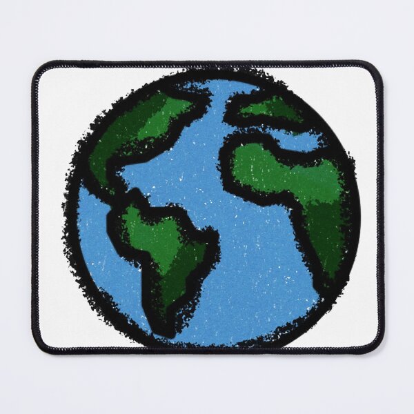 Item preview, Y2K Retro Crayon Earth - Hand-Drawn Grunge Planet Globe designed and sold by Kromatik.