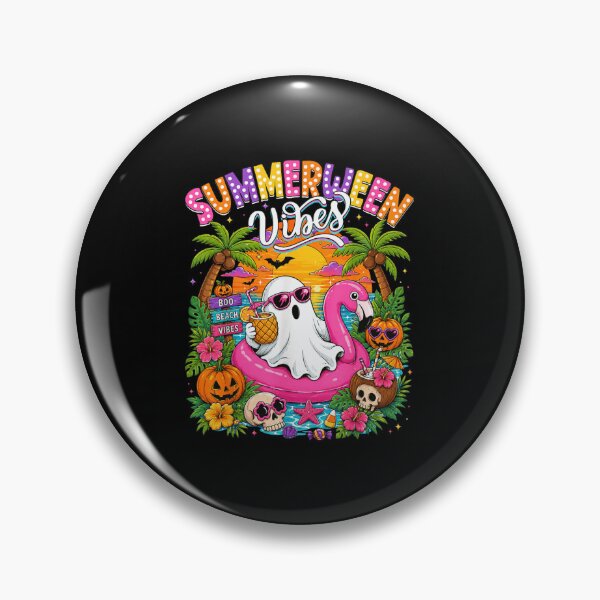 Item preview, Summerween Vibes Ghost Flamingo Float Tropical Beach Halloween designed and sold by LittleNhutton.