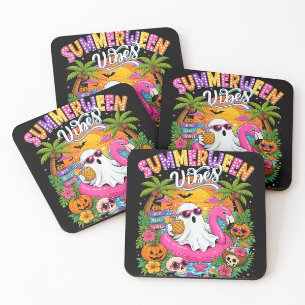 Item preview, Summerween Vibes Ghost Flamingo Float Tropical Beach Halloween designed and sold by LittleNhutton.