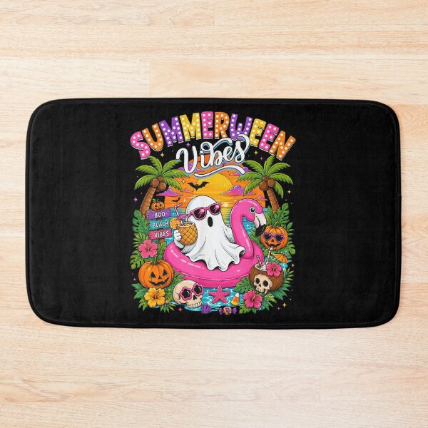 Item preview, Summerween Vibes Ghost Flamingo Float Tropical Beach Halloween designed and sold by LittleNhutton.