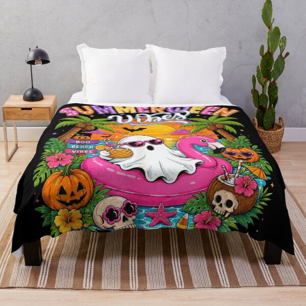 Item preview, Summerween Vibes Ghost Flamingo Float Tropical Beach Halloween designed and sold by LittleNhutton.