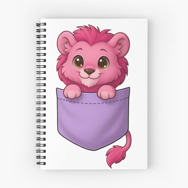 Item preview, Cute Pink Pocket Lion Cartoon designed and sold by ExploreAura Studio.