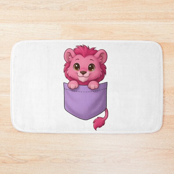 Item preview, Cute Pink Pocket Lion Cartoon designed and sold by ExploreAura Studio.