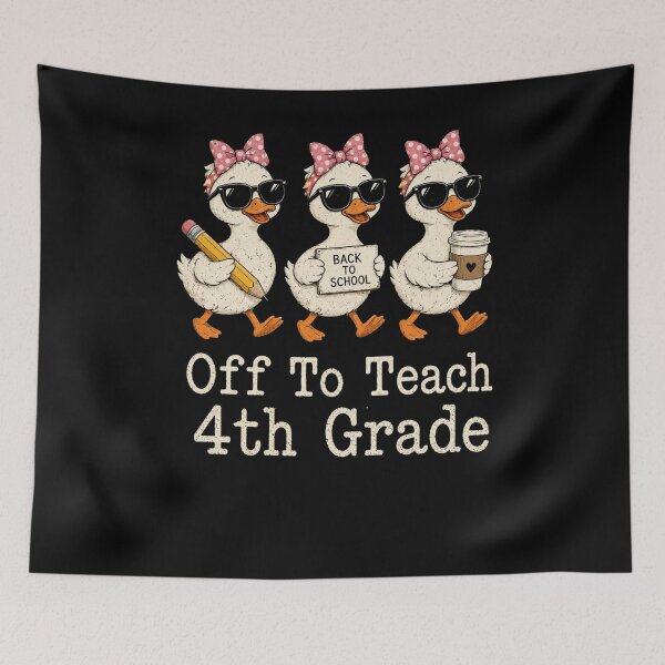 Item preview, Off to Teach 4th Grade Teacher Funny Back to School Goose designed and sold by faridman.
