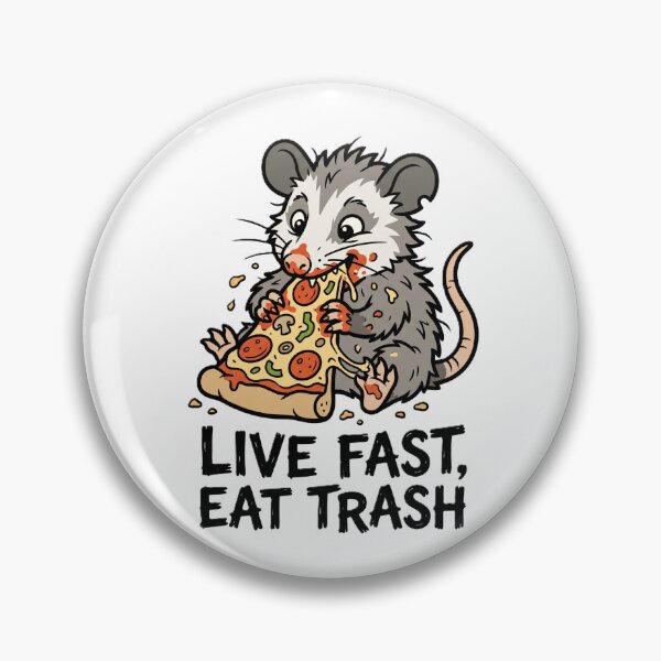 Item preview, Hungry opossum devours a pizza designed and sold by NbatsDesign.