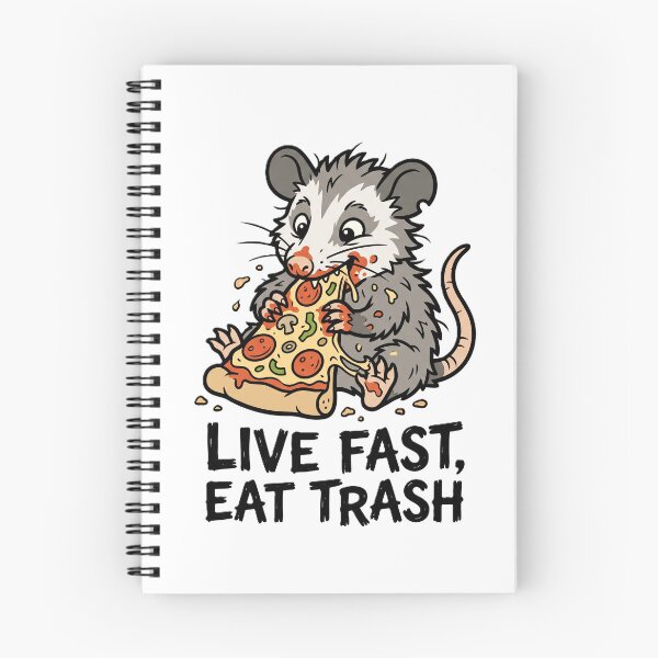 Item preview, Hungry opossum devours a pizza designed and sold by NbatsDesign.