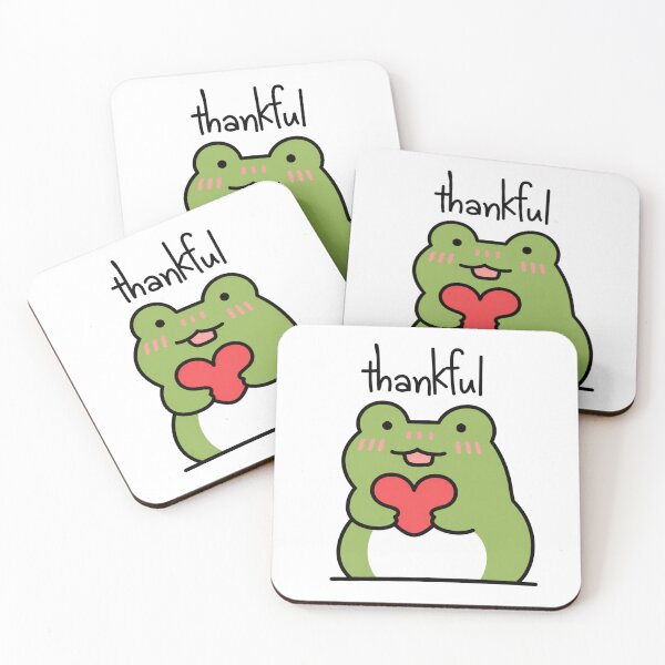 Item preview, Thankful Kawaii Frog Heart designed and sold by FrogNotDog.