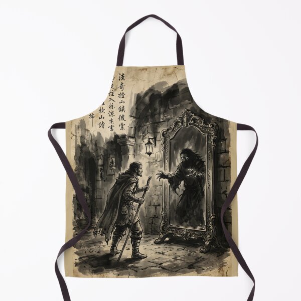 Item preview, The Western Mirror of the Doppelganger Sumi-e Ink Wash designed and sold by DuckOddity.