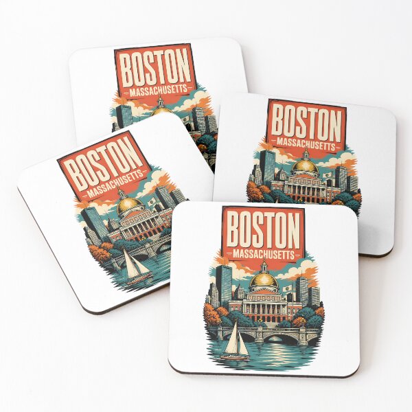 Item preview, Boston, Massachusetts, USA Vintage Travel Tourism Art designed and sold by TravelersGems.