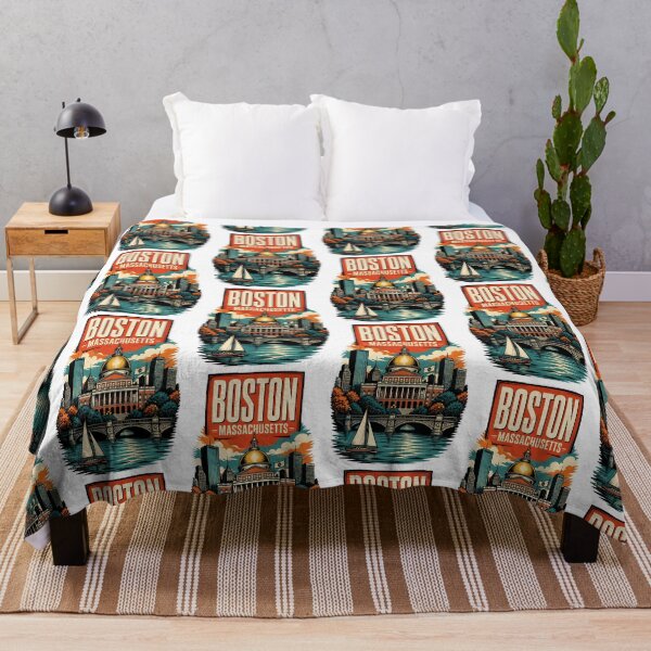 Item preview, Boston, Massachusetts, USA Vintage Travel Tourism Art designed and sold by TravelersGems.