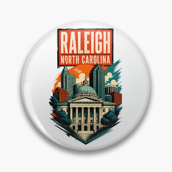 Item preview, Raleigh, North Carolina, USA Vintage Travel Tourism Art designed and sold by TravelersGems.
