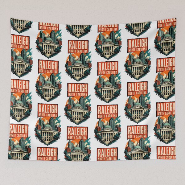 Item preview, Raleigh, North Carolina, USA Vintage Travel Tourism Art designed and sold by TravelersGems.