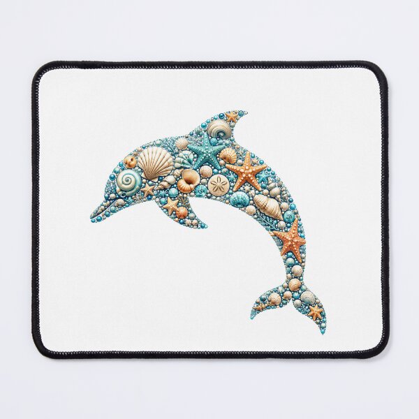 Item preview, Dolphin Silhouette Made of Seashells designed and sold by OTSC.