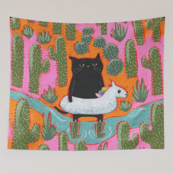 Item preview, Rainbow Horsie Cat In The Desert designed and sold by KilkennyCat Art.