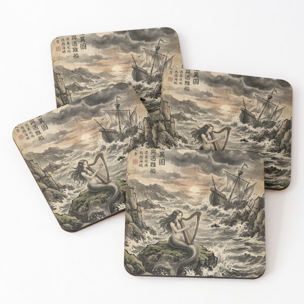 Item preview, The Siren’s Fatal Song Sumi-e Ink Wash designed and sold by DuckOddity.