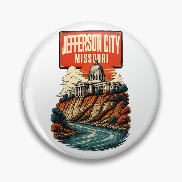 Item preview, Jefferson City, Missouri, USA Vintage Travel Tourism Art designed and sold by TravelersGems.