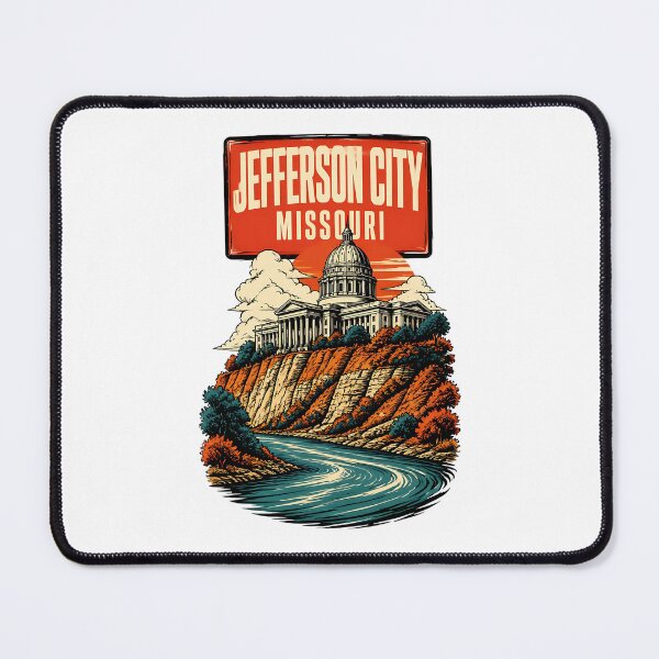 Item preview, Jefferson City, Missouri, USA Vintage Travel Tourism Art designed and sold by TravelersGems.
