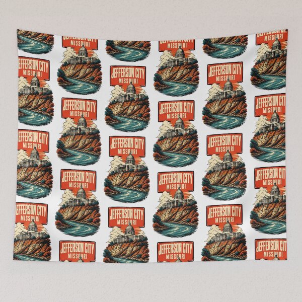 Item preview, Jefferson City, Missouri, USA Vintage Travel Tourism Art designed and sold by TravelersGems.