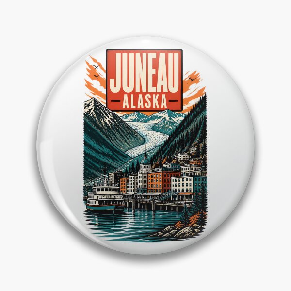 Item preview, Juneau, Alaska, EE. UU. Arte de viajes y turismo vintage designed and sold by TravelersGems.