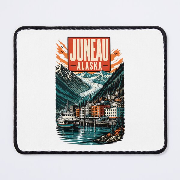 Item preview, Juneau, Alaska, USA Vintage Travel Tourism Art designed and sold by TravelersGems.