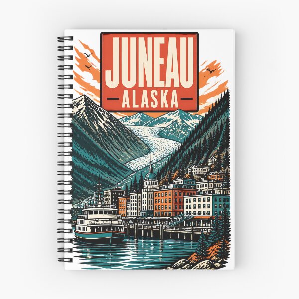 Item preview, Juneau, Alaska, USA Vintage Travel Tourism Art designed and sold by TravelersGems.