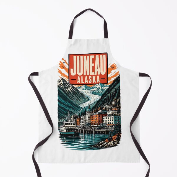 Item preview, Juneau, Alaska, USA Vintage Travel Tourism Art designed and sold by TravelersGems.