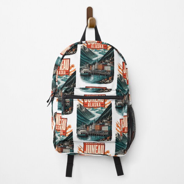 Item preview, Juneau, Alaska, USA Vintage Travel Tourism Art designed and sold by TravelersGems.