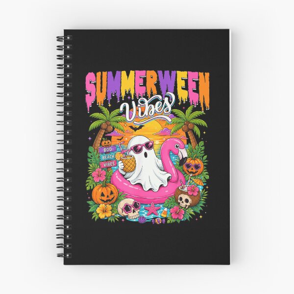 Item preview, Summerween Vibes Ghost Flamingo Float Tropical Halloween Beach Sunset designed and sold by HarinDonreka.