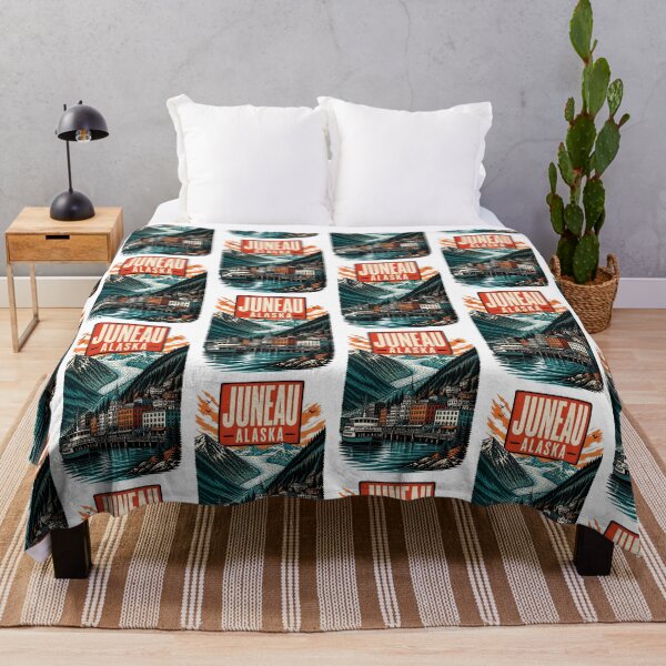 Item preview, Juneau, Alaska, USA Vintage Travel Tourism Art designed and sold by TravelersGems.