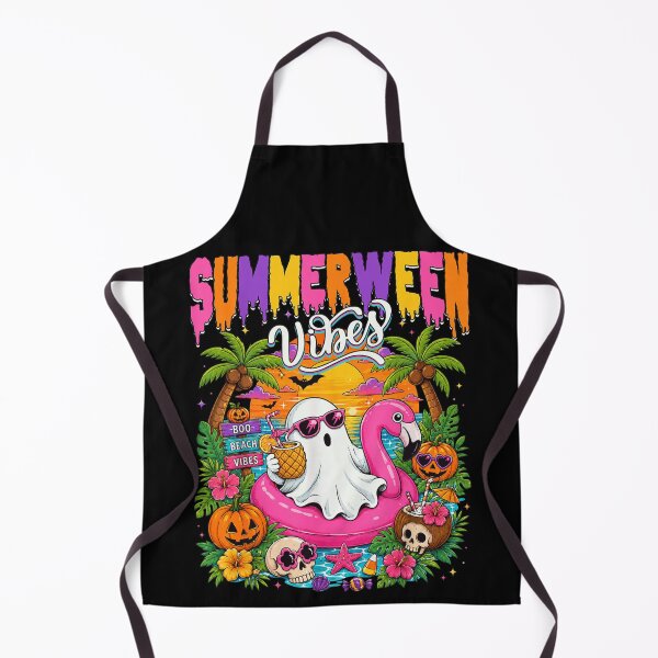 Item preview, Summerween Vibes Ghost Flamingo Float Tropical Halloween Beach Sunset designed and sold by HarinDonreka.