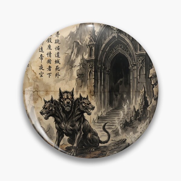 Item preview, Cerberus, Guardian of the Underworld Sumi-e Ink Wash designed and sold by DuckOddity.