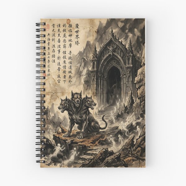Item preview, Cerberus, Guardian of the Underworld Sumi-e Ink Wash designed and sold by DuckOddity.