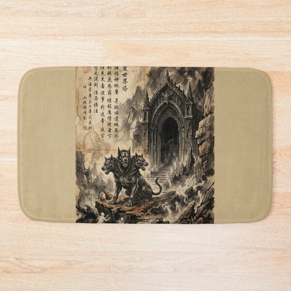 Item preview, Cerberus, Guardian of the Underworld Sumi-e Ink Wash designed and sold by DuckOddity.