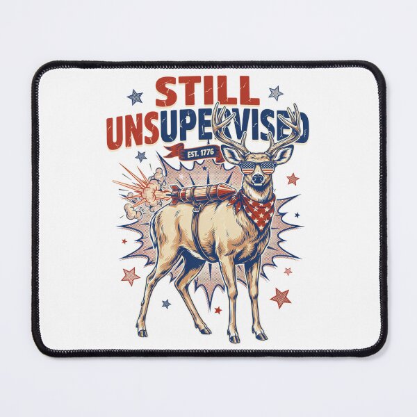 Item preview, Still Unsupervised Patriotic Deer Rocket Est 1776 Tee v2 designed and sold by DarylWelsh2024.