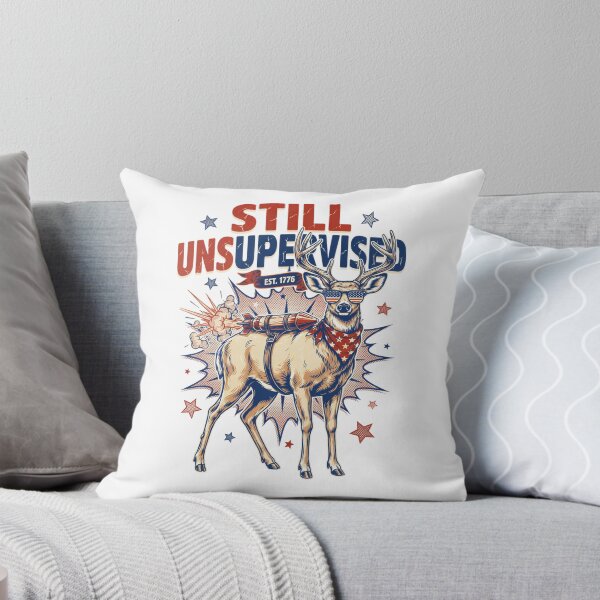 Item preview, Still Unsupervised Patriotic Deer Rocket Est 1776 Tee v2 designed and sold by DarylWelsh2024.