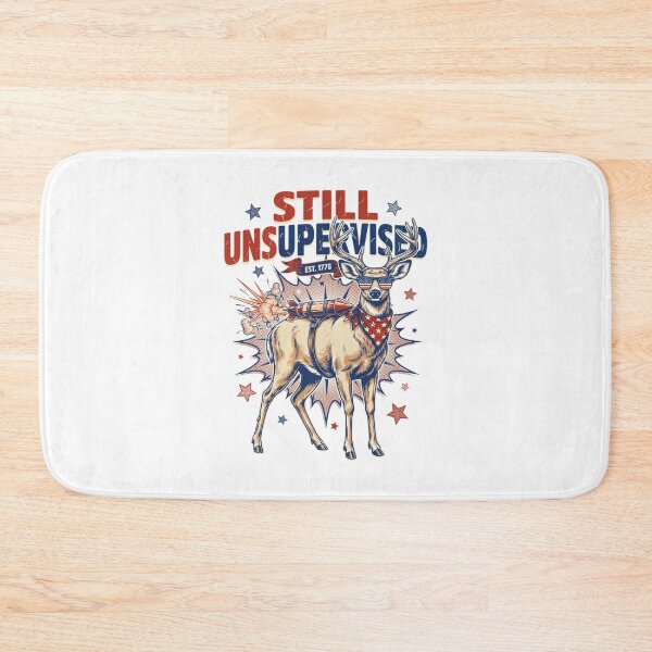 Item preview, Still Unsupervised Patriotic Deer Rocket Est 1776 Tee v2 designed and sold by DarylWelsh2024.
