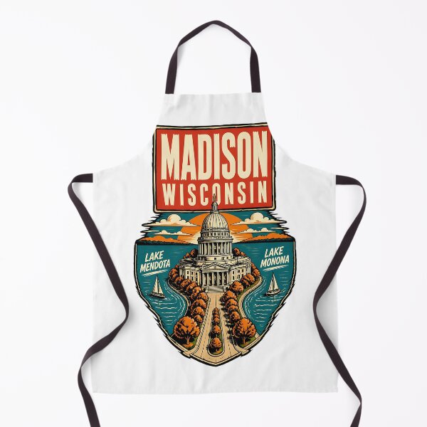Item preview, Madison, Wisconsin, EE. UU. Arte de viajes y turismo vintage designed and sold by TravelersGems.