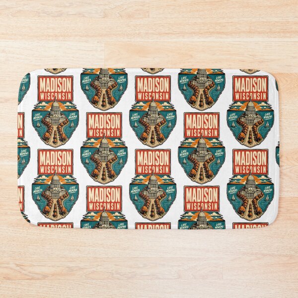 Item preview, Madison, Wisconsin, USA Vintage Travel Tourism Art designed and sold by TravelersGems.