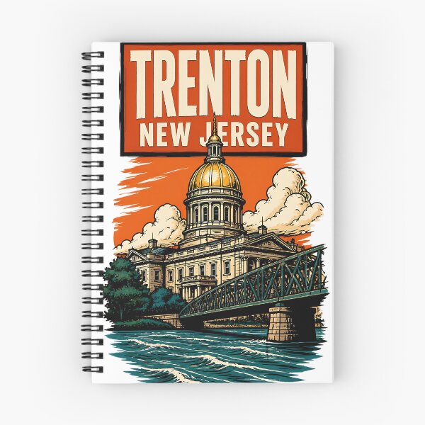 Item preview, Trenton, New Jersey, USA Vintage Travel Tourism Art designed and sold by TravelersGems.