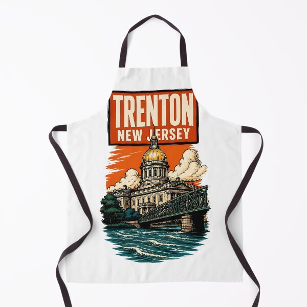 Item preview, Trenton, New Jersey, USA Vintage Travel Tourism Art designed and sold by TravelersGems.