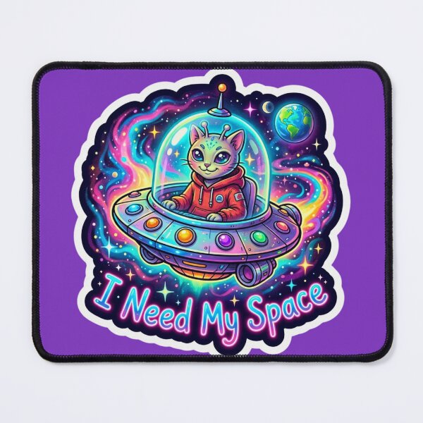 Item preview, I Need My Space Funny UFO ET Cat designed and sold by HAPPY HARBOR DESIGN .