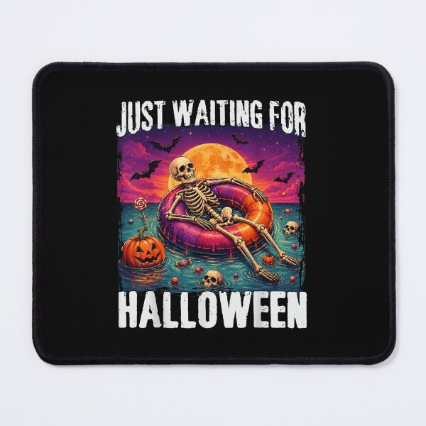 Item preview, Just Waiting For Halloween Skeleton Floating Pumpkin Spooky Summer Vacation designed and sold by HarinDonreka.