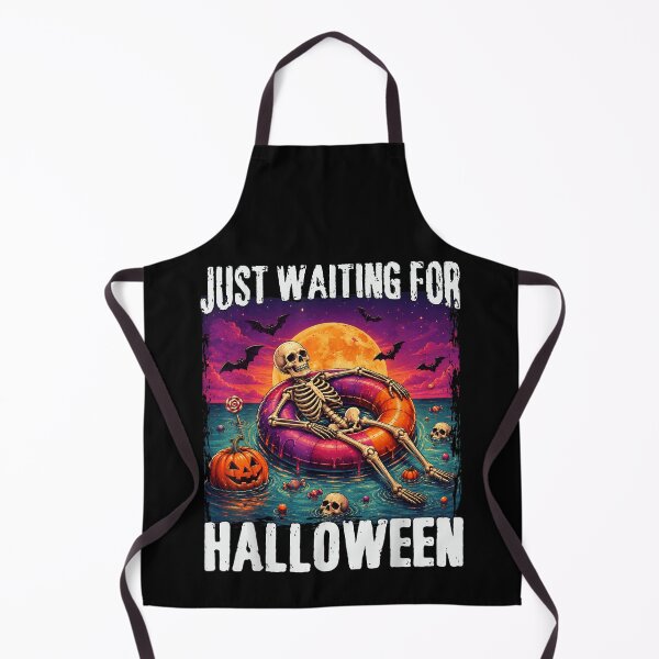 Item preview, Just Waiting For Halloween Skeleton Floating Pumpkin Spooky Summer Vacation designed and sold by HarinDonreka.