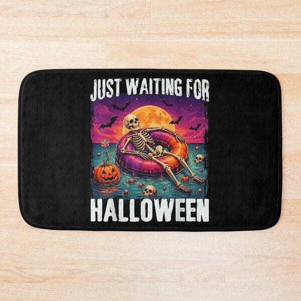 Item preview, Just Waiting For Halloween Skeleton Floating Pumpkin Spooky Summer Vacation designed and sold by HarinDonreka.