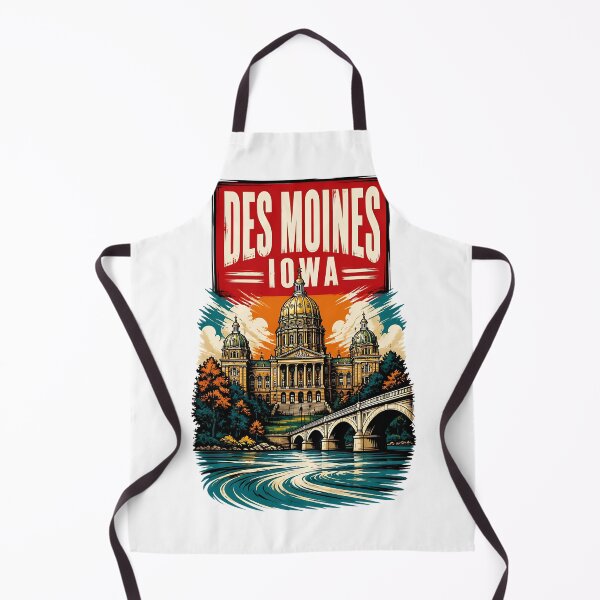 Item preview, Des Moines, Iowa, USA Vintage Travel Tourism Art designed and sold by TravelersGems.