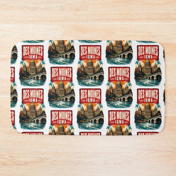 Item preview, Des Moines, Iowa, USA Vintage Travel Tourism Art designed and sold by TravelersGems.