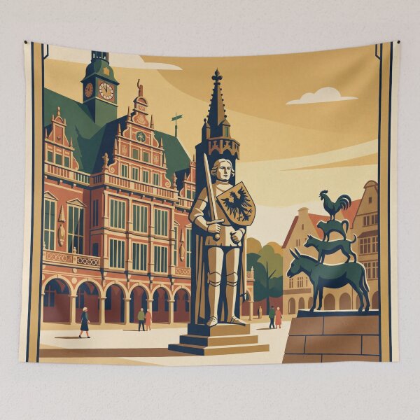 Item preview, Bremen Germany Vintage Travel Poster designed and sold by Bomax121.