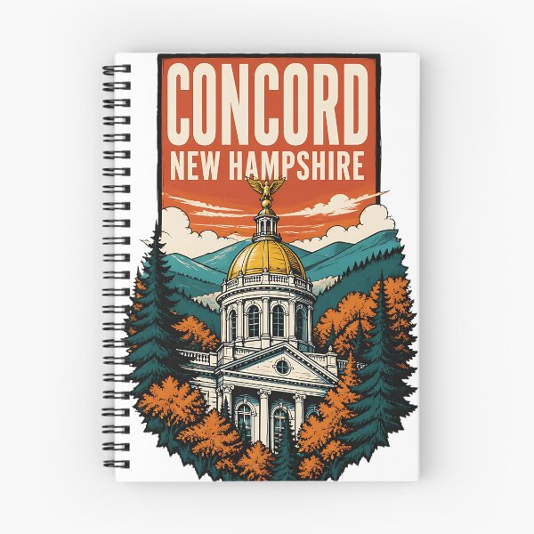 Item preview, Concord, New Hampshire, USA Vintage Travel Tourism Art designed and sold by TravelersGems.
