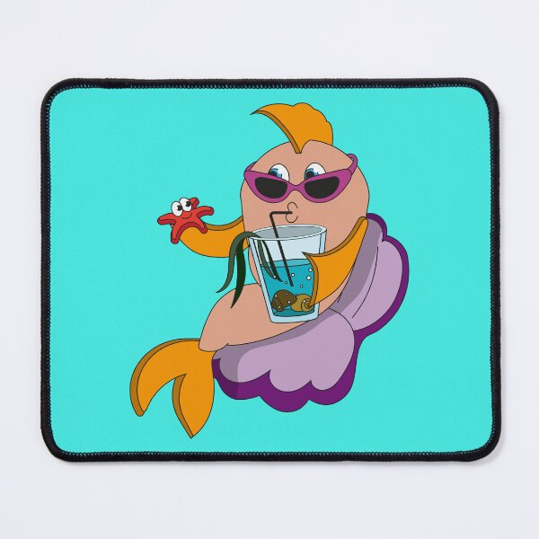 Item preview, Funny Fish on Vacation Drinking Cocktail in a Seashell designed and sold by AnnaDesertArt.
